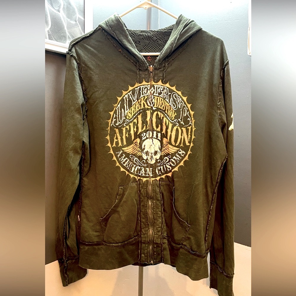 AFFLICTION Reversible hoodie size XL
